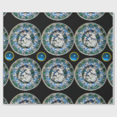 VIRGIN AND CHILD WITH ANGELS, Round Blue Sapphire Geschenkpapier (Flach)