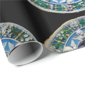 VIRGIN AND CHILD WITH ANGELS, Round Blue Sapphire Geschenkpapier (Rolleneckpunkt)