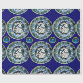 VIRGIN AND CHILD WITH ANGELS, Round Blue Sapphire Geschenkpapier (Flach)