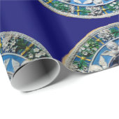 VIRGIN AND CHILD WITH ANGELS, Round Blue Sapphire Geschenkpapier (Rolleneckpunkt)