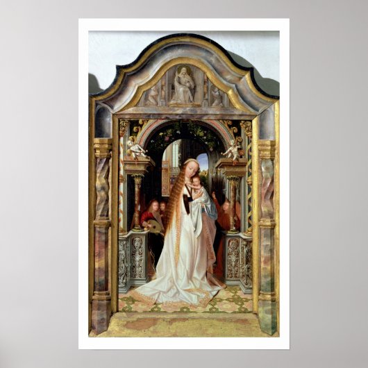 Virgin and Child with Three Angels, central panel Poster (Vorne)