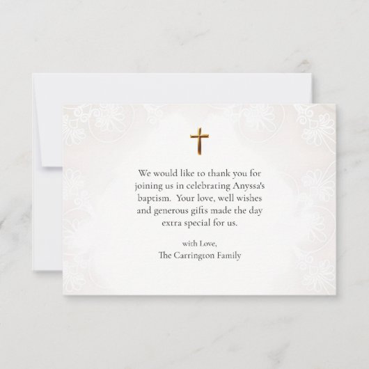 Virgin & Child Ornate Gold Frame Catholic Baptism Dankeskarte (Vorderseite)