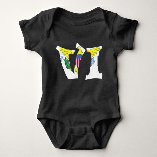 Virgin Islands Flag Baby Bodysuit One-Piece Baby Strampler (Vorderseite)