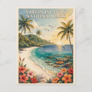 Virgin Islands National Park Vintage Reise Postkarte