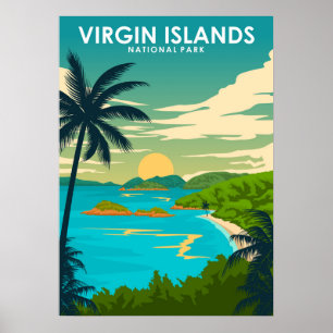 Virgin Islands National Park Vintage Retro Reise Poster