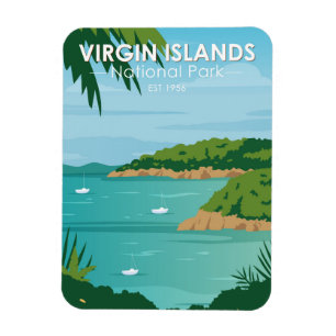 Virgin Islands Nationalpark Booten Vintage Magnet