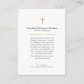 Virgin Martyr Euphrasia of Nicomedia Prayer Card Platzkarte (Rückseite)