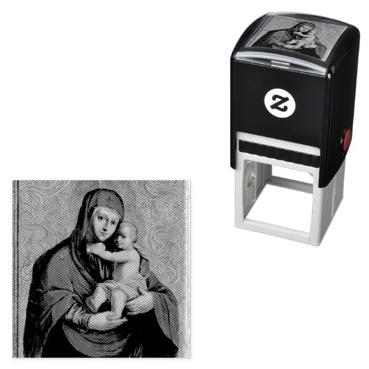 Virgin Mary and Jesus Child by Jan Rombauer Permastempel (Beispiel)