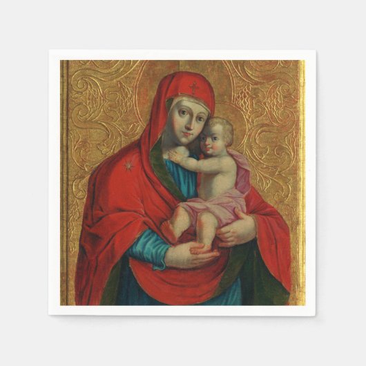 Virgin Mary and Jesus Child by Jan Rombauer Serviette (Vorderseite)
