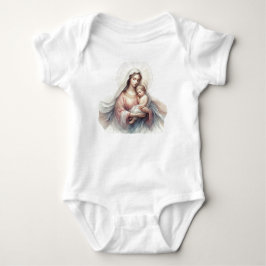 Virgin Mary & Baby Jesus - Pastel Watercolor Sacre Strampler
