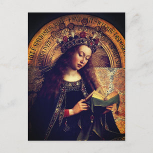Virgin Mary -  Ghent Altarpiece by Jan van Eyck Feiertagspostkarte
