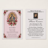Virgin Mary Guadalupe Roses Catholic Funeral (Vorne & Hinten)