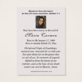 Virgin Mary Guadalupe Roses Catholic Funeral (Rückseite)