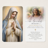 Virgin Mary Hail Mary Photo Funeral Prayer Cards (Vorne & Hinten)