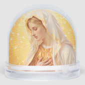 Virgin Mary in Gold and Stars Schneekugeln (Rückseite)