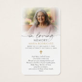 Virgin Mary In Loving Memory Sympathy Prayer Cards (Rückseite)