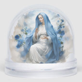 Virgin Mary in Whites and Blues with Roses Schneekugeln (Vorderseite)