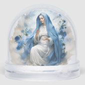 Virgin Mary in Whites and Blues with Roses Schneekugeln (Rückseite)