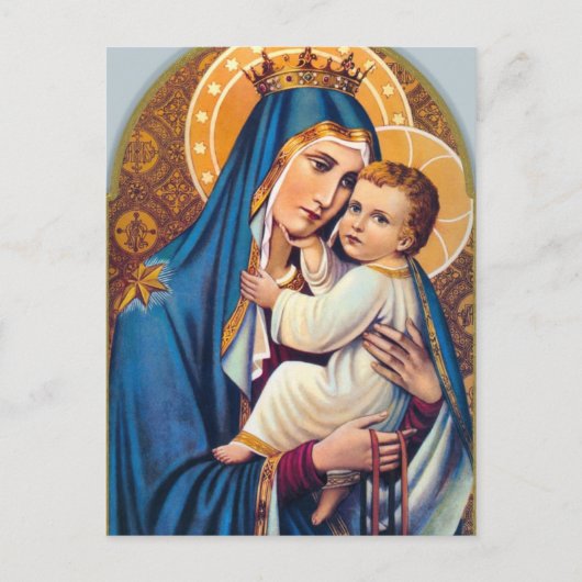 Virgin Mary Jesus Catholic Mass Offering Postkarte (Vorderseite)