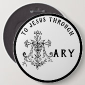 Virgin Mary Religious Catholic Jesus Cross Button (Vorne & Hinten)