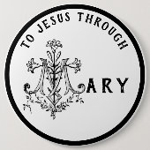 Virgin Mary Religious Catholic Jesus Cross Button (Vorderseite)