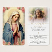 Virgin Mary Spanish Hail Mary Photo Memorial Cards (Vorne & Hinten)