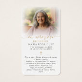 Virgin Mary Spanish Hail Mary Photo Memorial Cards (Rückseite)