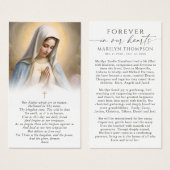 Virgin Mary The Lord's Prayer Funeral Prayer Card (Vorne & Hinten)