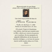 Virgin Mexico Guadalupe Spanish Funeral Prayer (Rückseite)