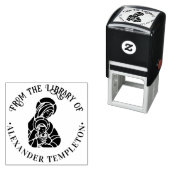 Virgin Mother Mary Baby Jesus Library Book Name Permastempel (Beispiel)