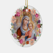 Virgin Mother Mary Crown Baby Jesus Angels Flowers Keramikornament (Rechts)