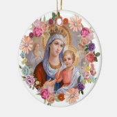 Virgin Mother Mary Crown Baby Jesus Angels Flowers Keramikornament (Links)