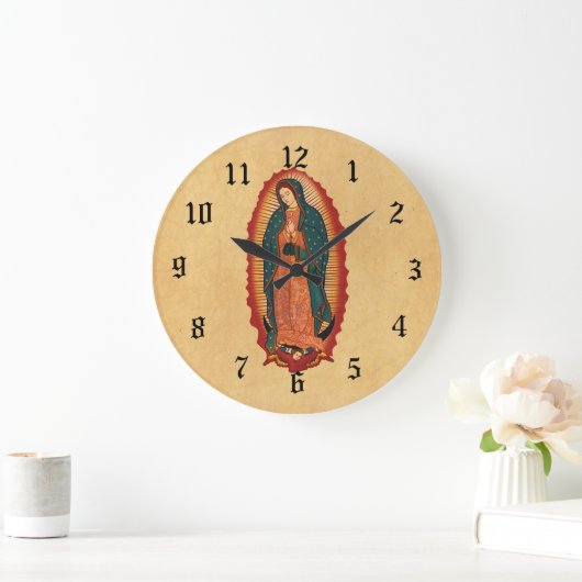Virgin Of Guadalupe Große Wanduhr (Zuhause)