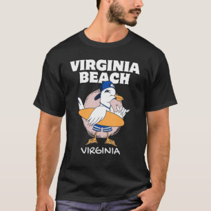 VIRGINA STRAND Surfen Vintag Seagull Retro T-Shirt