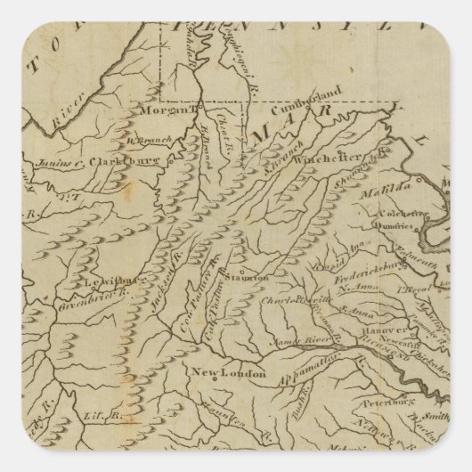 Virginia 12 quadratischer aufkleber (Vorderseite)