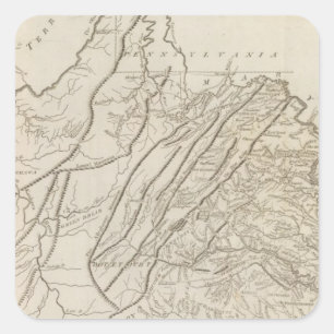 Virginia 6 quadratischer aufkleber