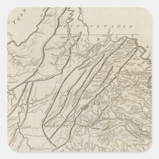 Virginia 6 quadratischer aufkleber (Vorderseite)