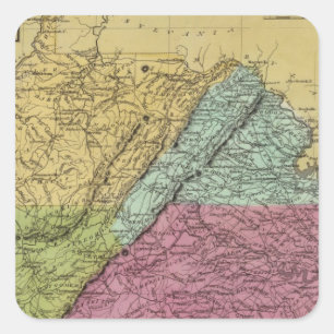 Virginia 7 quadratischer aufkleber