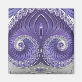 VIRGINIA ~ Abstraktes Muster ~ Lila grau Magnet