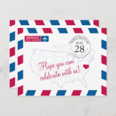 Virginia Airmail WEDDING RSVP Einladungspostkarte (Vorne/Hinten)