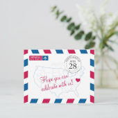 Virginia Airmail WEDDING RSVP Einladungspostkarte (Stehend Vorderseite)