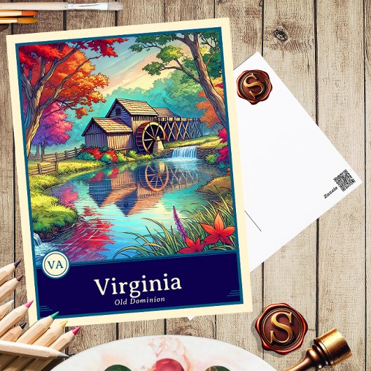 Virginia | Anime Style Cel Schattenkarte Postkarte