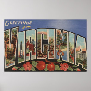 Virginia (Äpfel/Blüten) - große Buchstabe-Szenen Poster