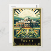 Virginia | Art Deco Postkarte (Vorne/Hinten)