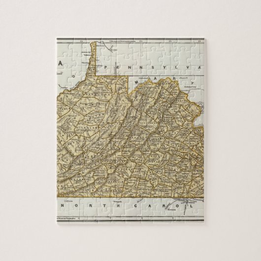 Virginia Atlas Karte Puzzle (Vertikal)