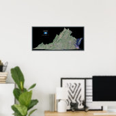 Virginia aus dem Weltraumsatellitenposter Poster (Heimbüro)