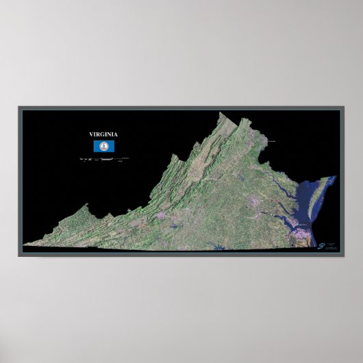 Virginia aus dem Weltraumsatellitenposter Poster (Vorne)