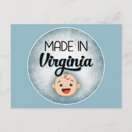Virginia Baby Funny Blue New Boy Postcard Postkarte