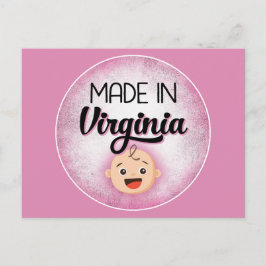 Virginia Baby Funny Pink New Girl Postcard Postkarte