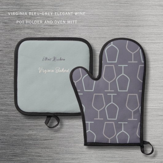 Virginia Baked Personalized | Virginia Wine Lover Ofenhandschuh & Topflappen-Set
